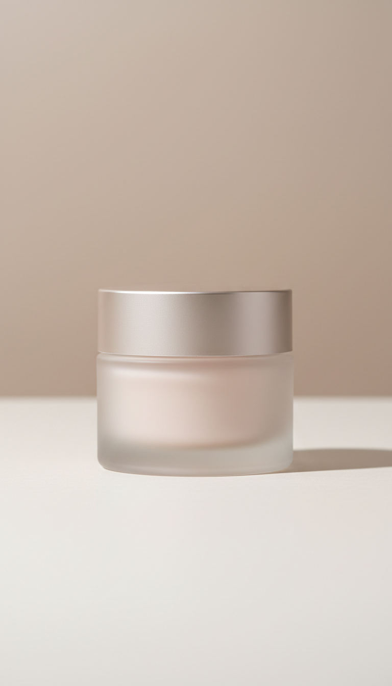 PDRN collagen neck cream in frosted glass