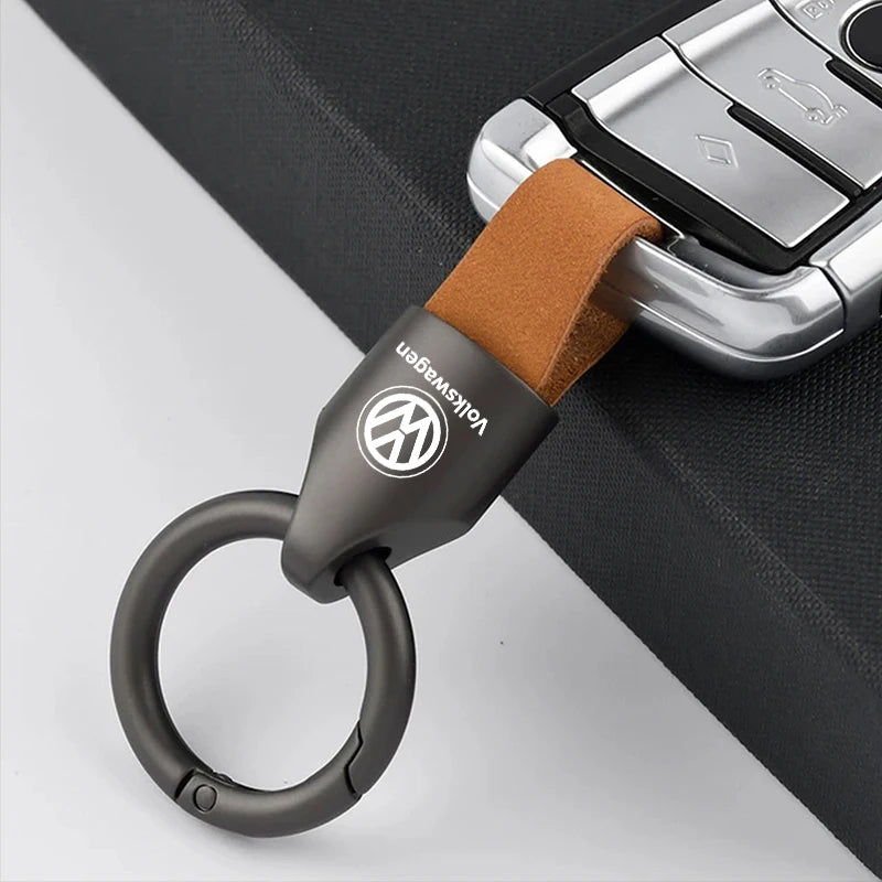 Luxury Men Women Suede/Metal Key Chain Fashion Keychain K...