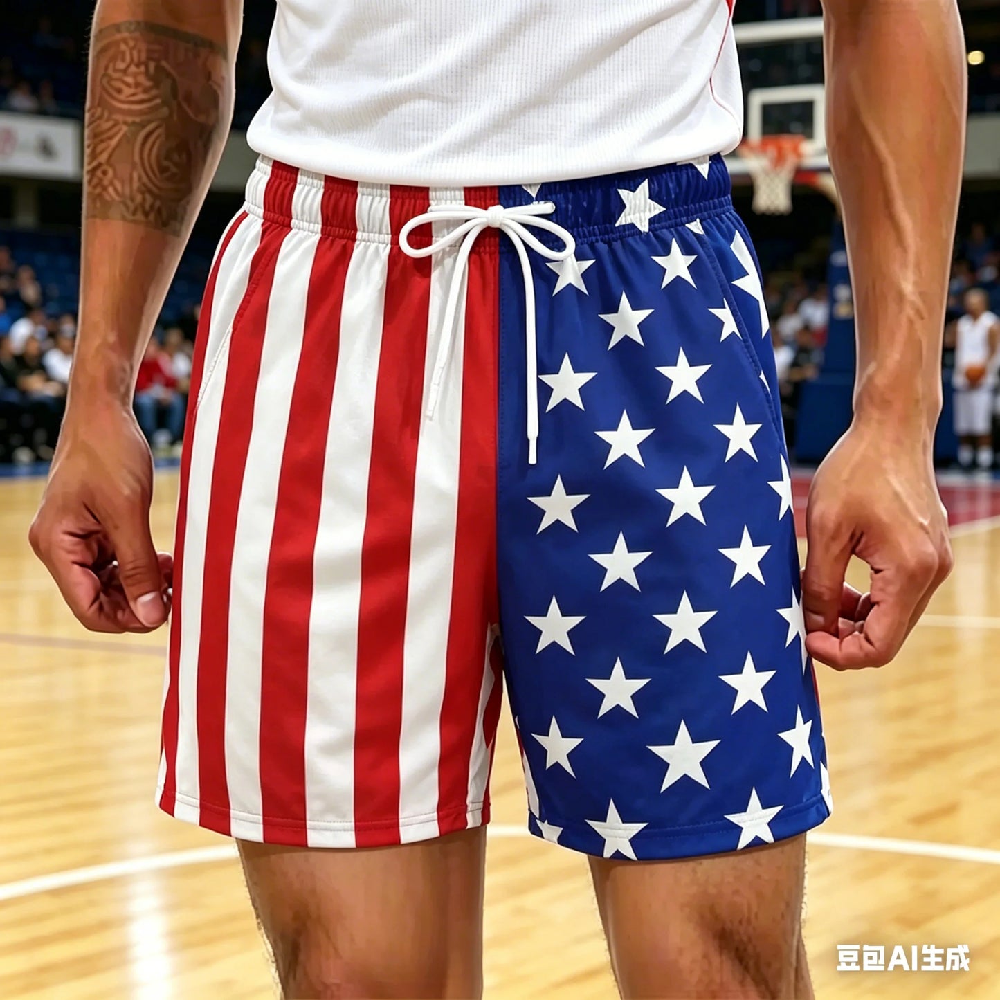 Red White Blue Star Striped Shorts Patriotic Lounge Shorts Cool American Street Style Shorts Summer Oversized Daily Streetwear