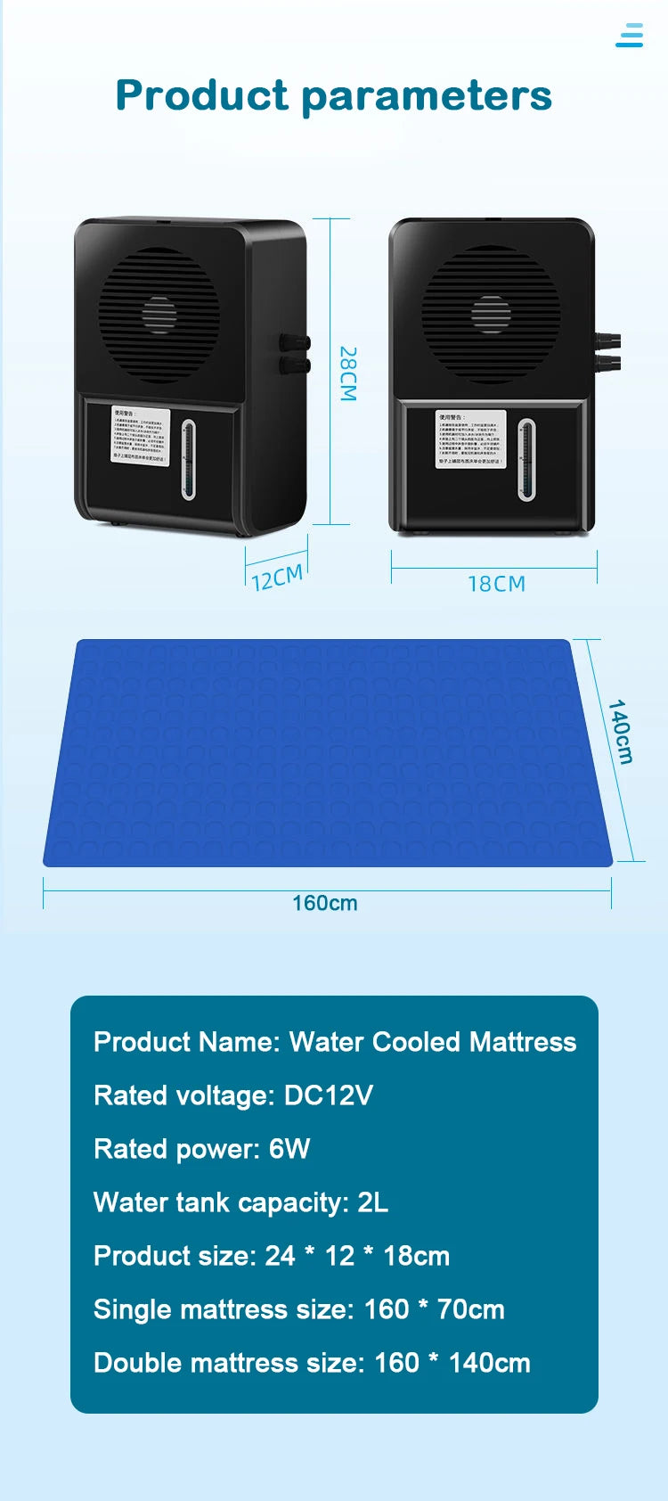 Water Circulation Refrigeration Mattress Water-cooled Air...