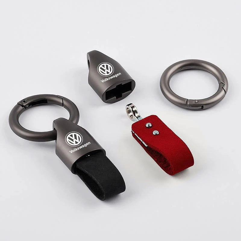 Luxury Men Women Suede/Metal Key Chain Fashion Keychain K...