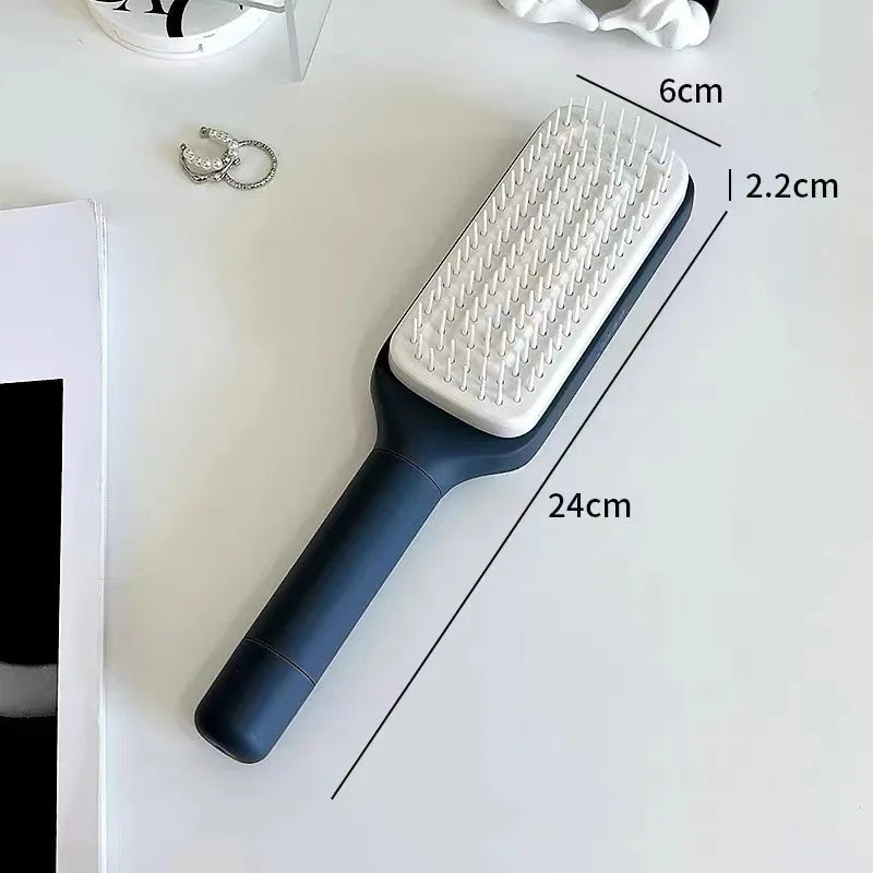 Self-Cleaning Hairbrush – Anti-Static, Rotating & Scalp Massage