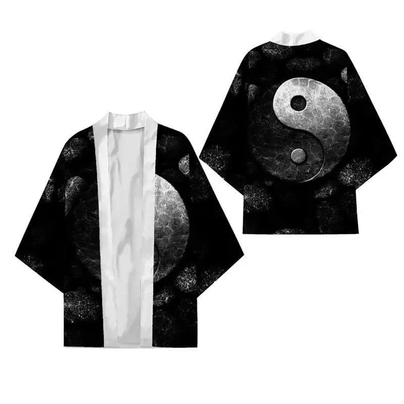 Japanese Dragon Print Kimono Cardigan