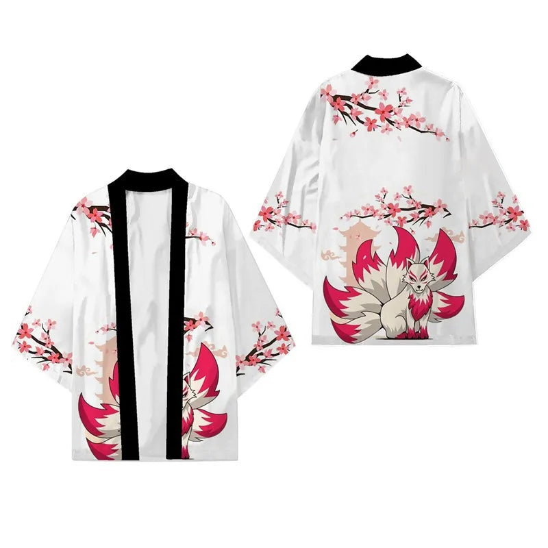 Japanese Dragon Print Kimono Cardigan