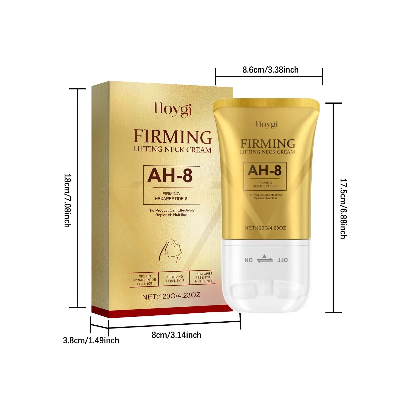 AH-8 Neck Firming Roller Cream — Reduce Double Chin & Fine Lines