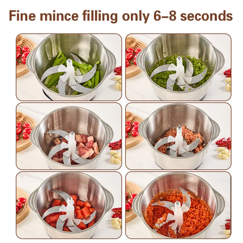 TINSOL 5L Electric Meat Grinder Multifunctional 304 Stain...