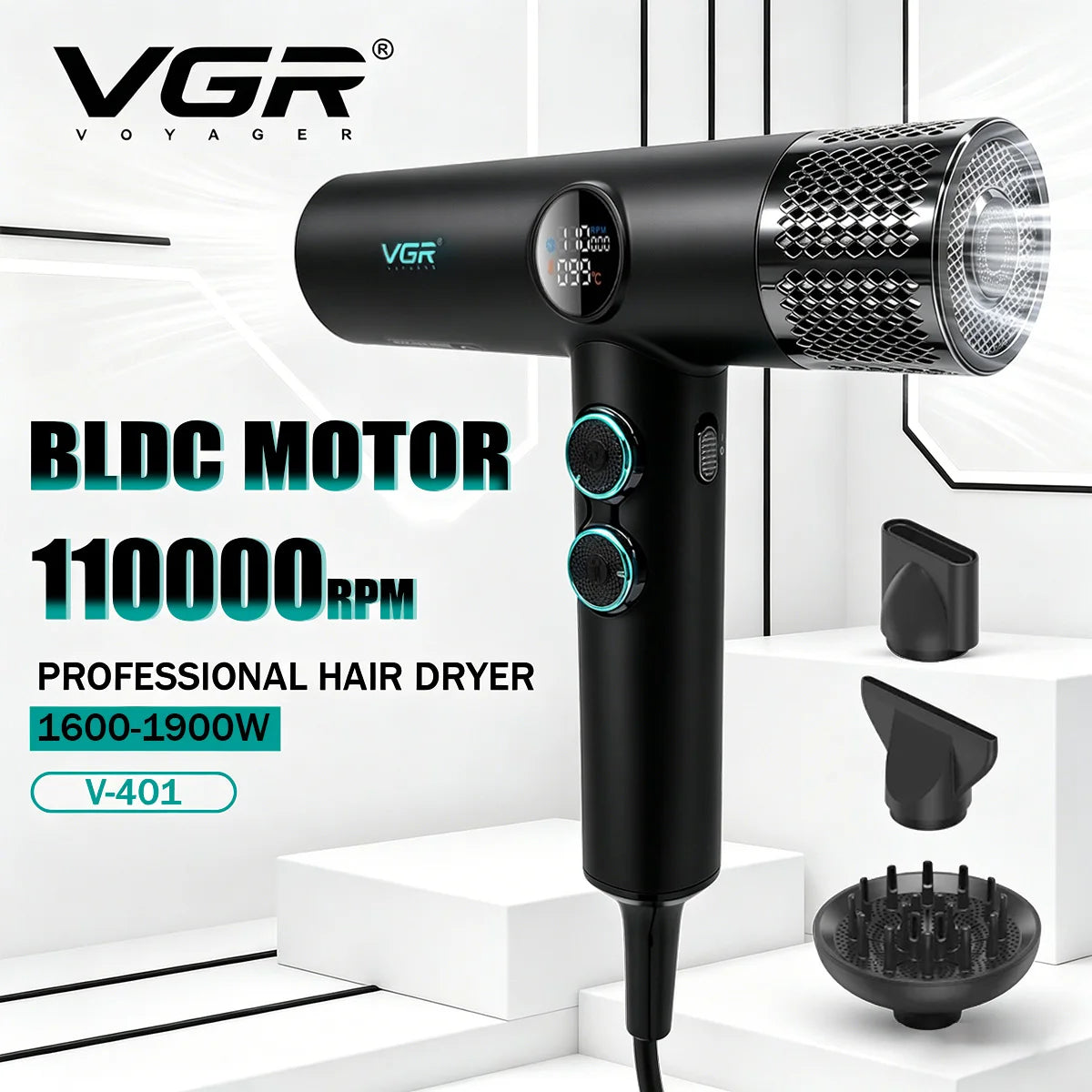 VGR Leafless Hair Dryer Professional Blow Dryer Brushless...