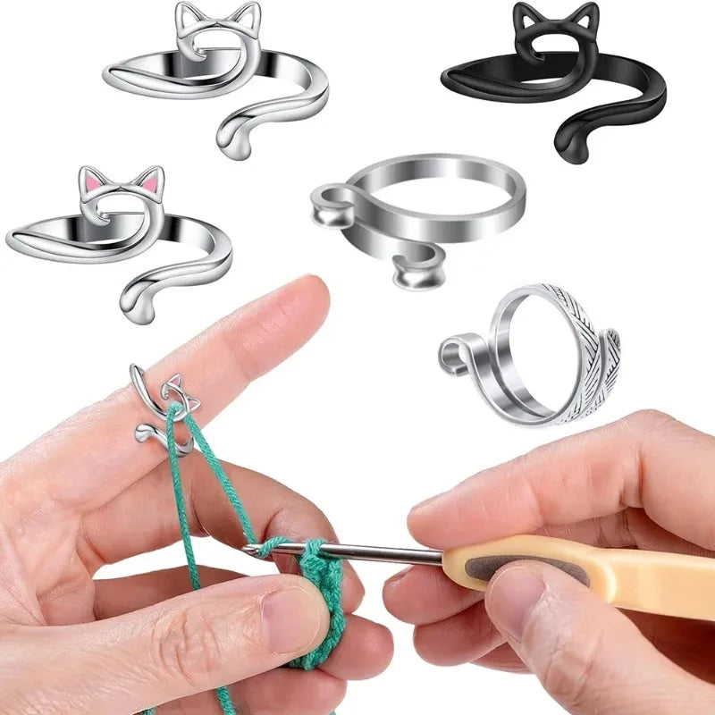 Adjustable Knitting Yarn Guide Rings