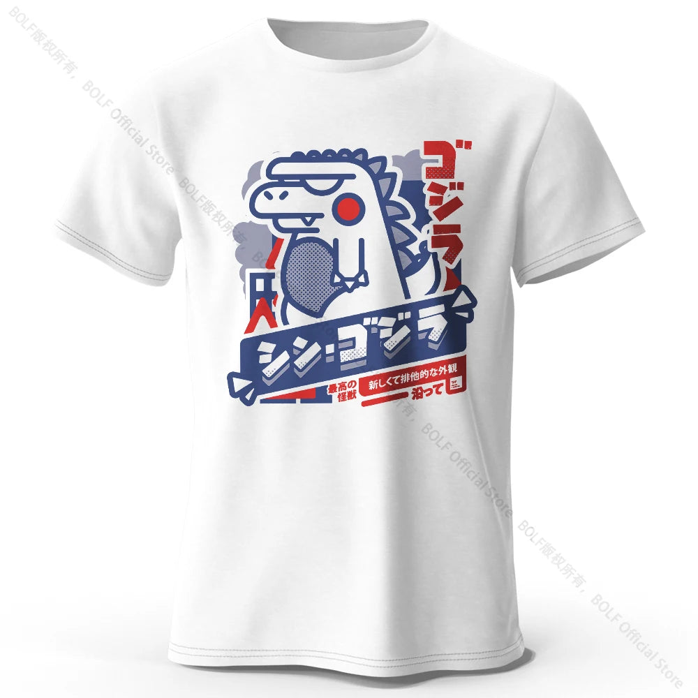 S-5XL Harajuku Kawaii Animal Printed 100% Cotton T-Shirt, Lightweight Round Neck Short Sleeve Tee, Unisex Casual Wear
