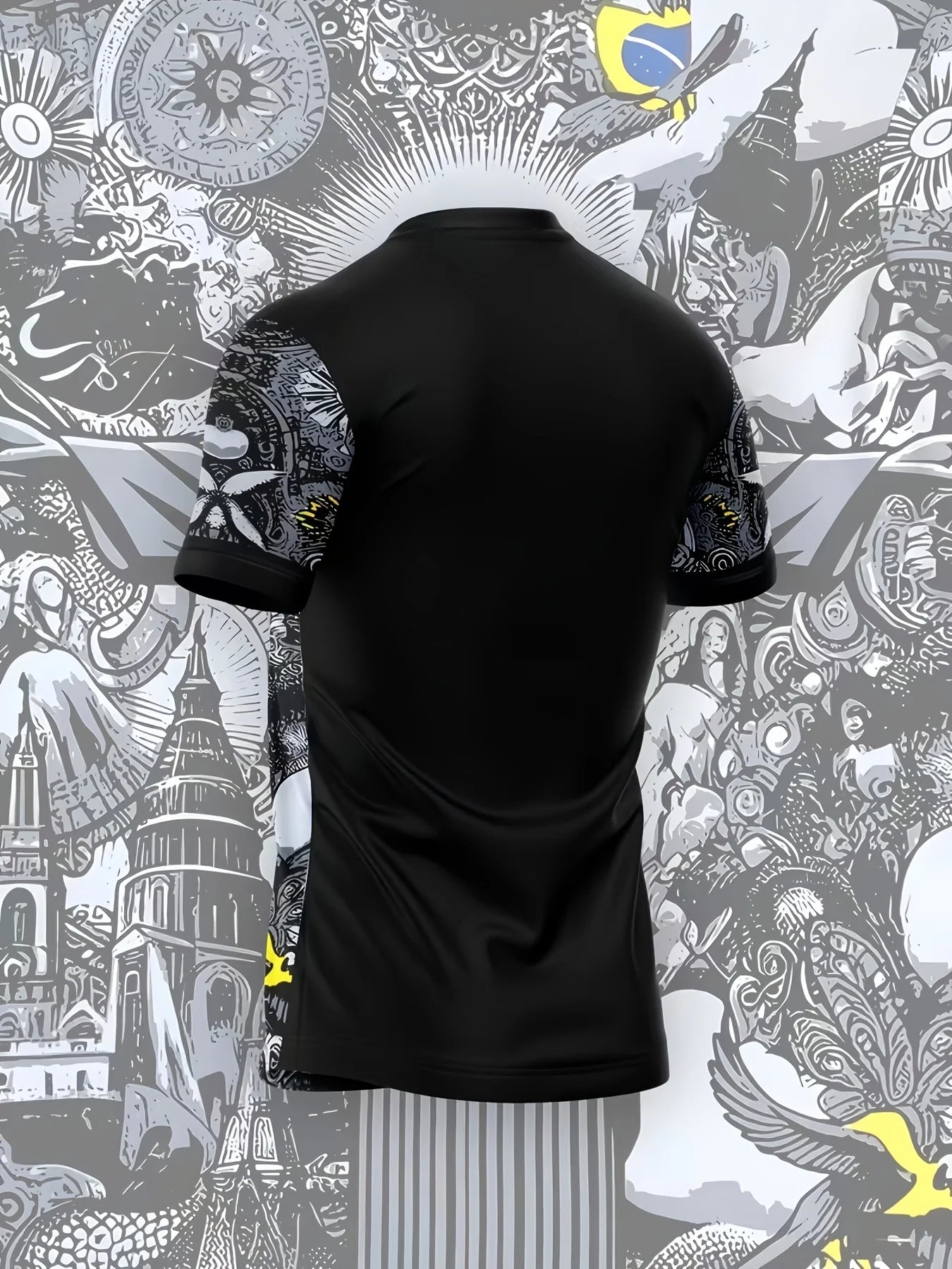 Mens Oversized Brazil Christ the Redeemer Graphic Print Short Sleeve T Shirt Casual Streetwear Top for Daily Wear