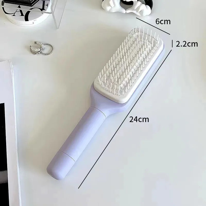 Self-Cleaning Hairbrush – Anti-Static, Rotating & Scalp Massage
