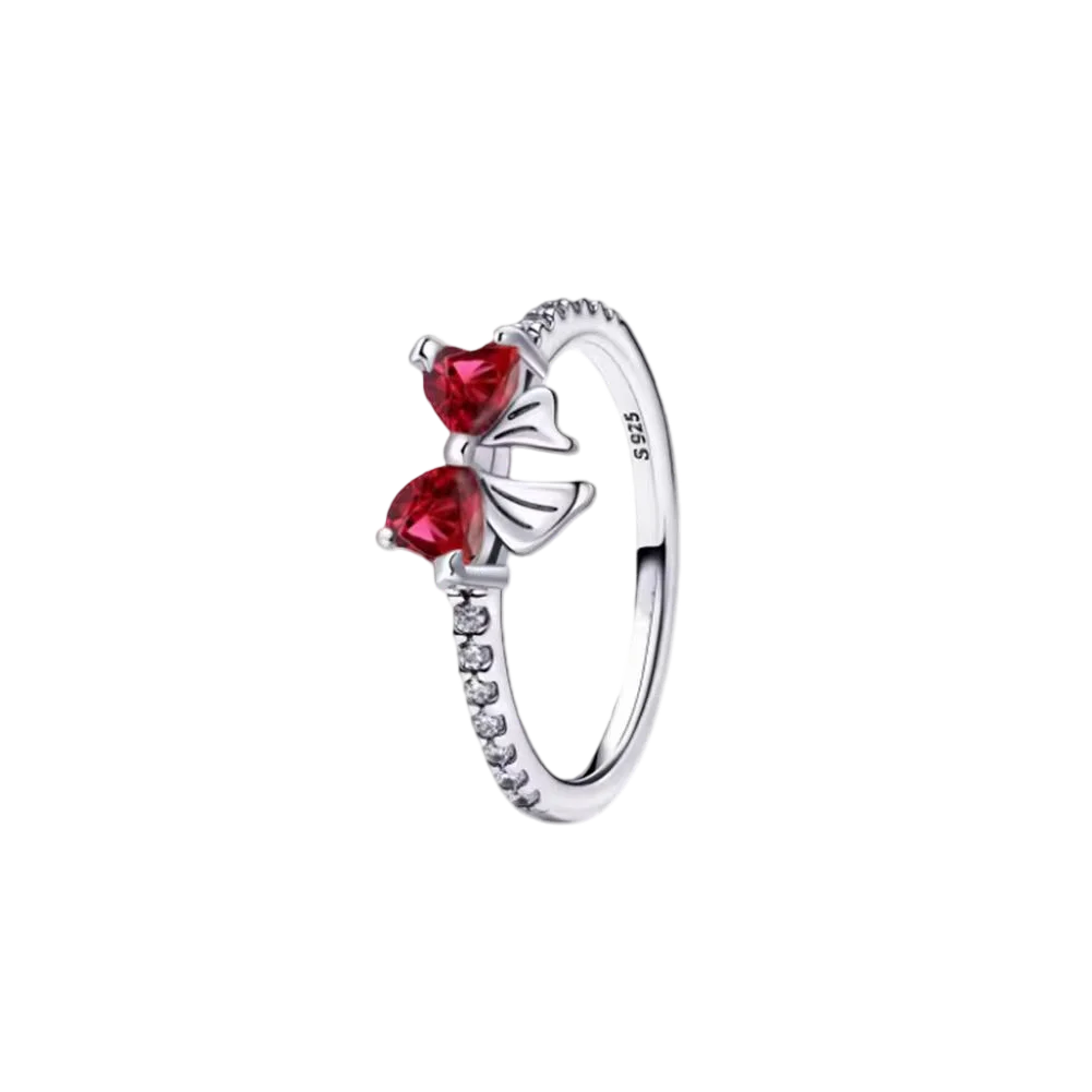 S925 Silver Bow Love Flower Ring Fashionable and High end...