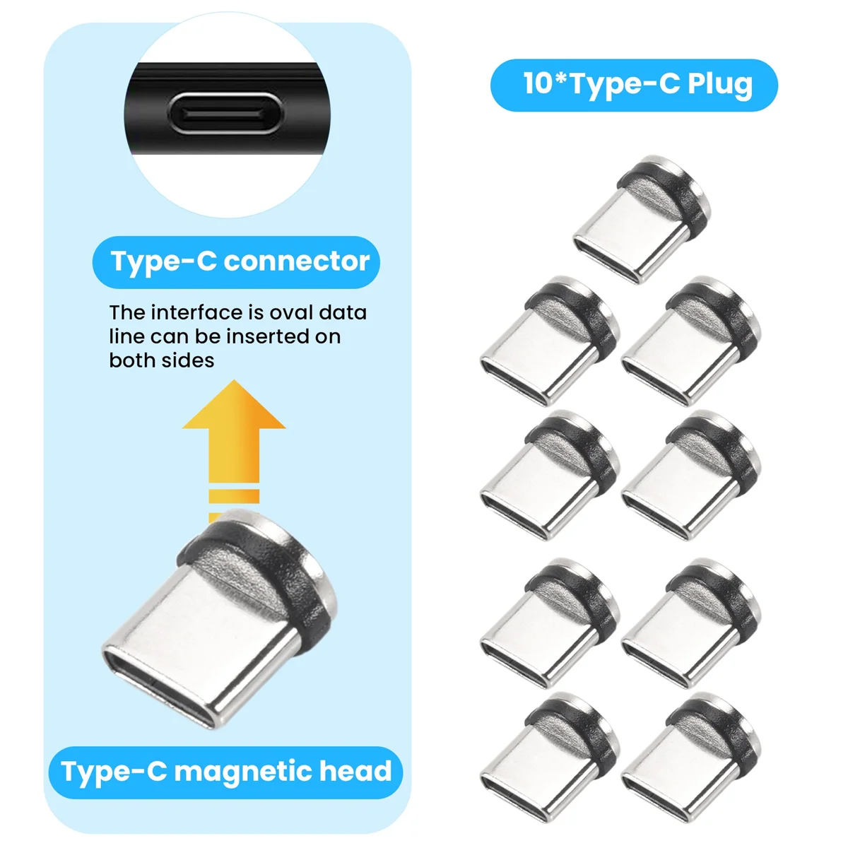 Magnetic Charging Cable Plugs (10-Pack)