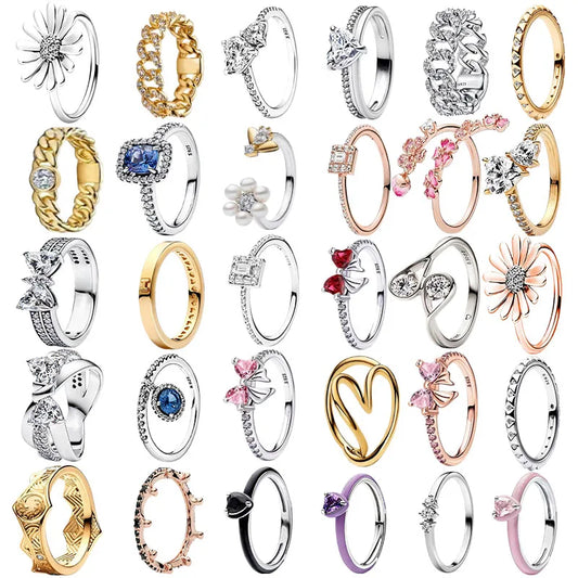 S925 Silver Bow Love Flower Ring Fashionable and High end...