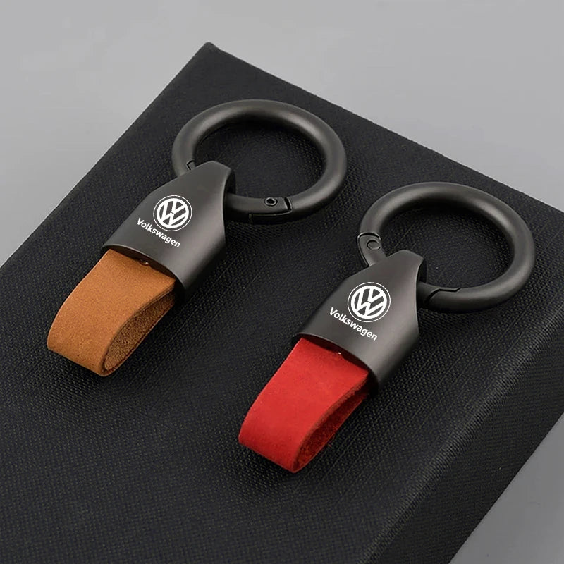 Luxury Men Women Suede/Metal Key Chain Fashion Keychain K...