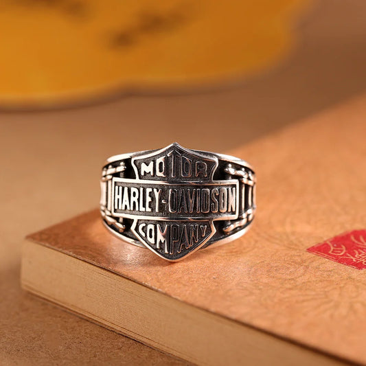 Vintage For Men Silver Color Punk Gothic Rock Ring Hiphop...