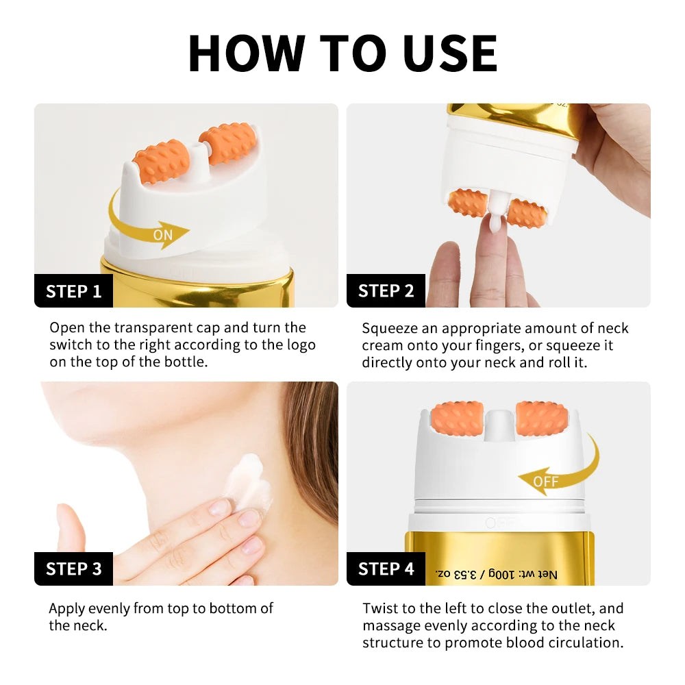 AH-8 Neck Firming Cream with Roller Massager