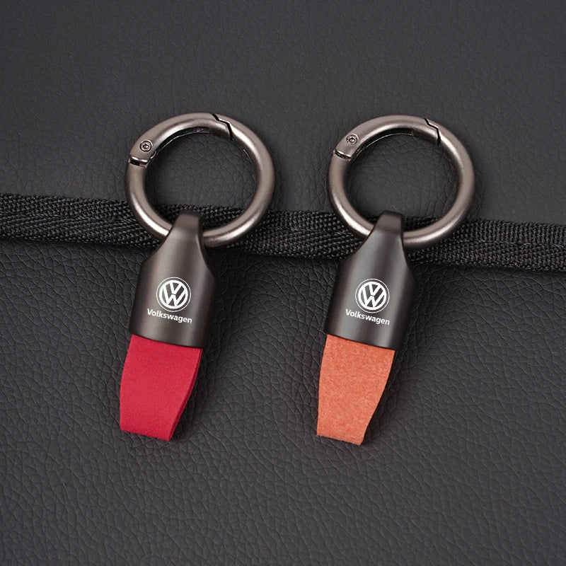 Luxury Men Women Suede/Metal Key Chain Fashion Keychain K...