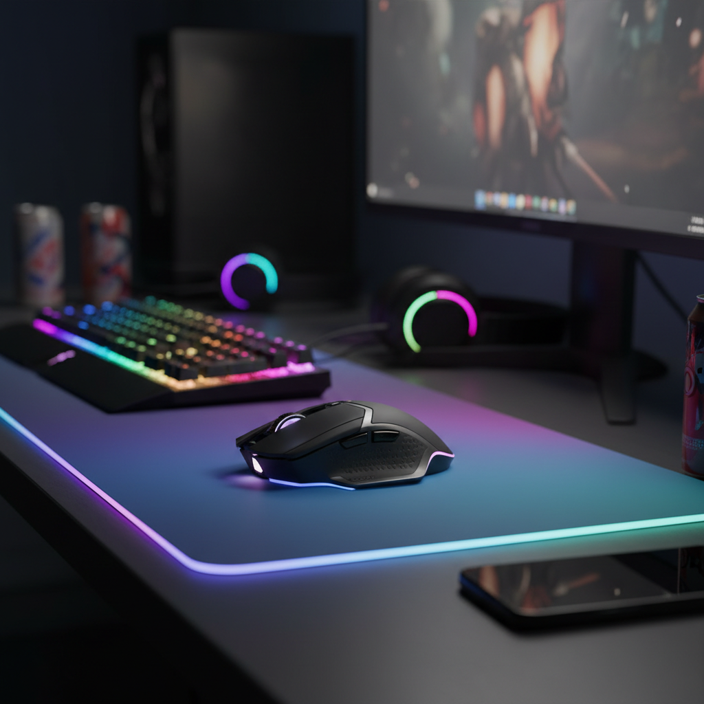 Gaming Mouse lifestyle on mousepad
