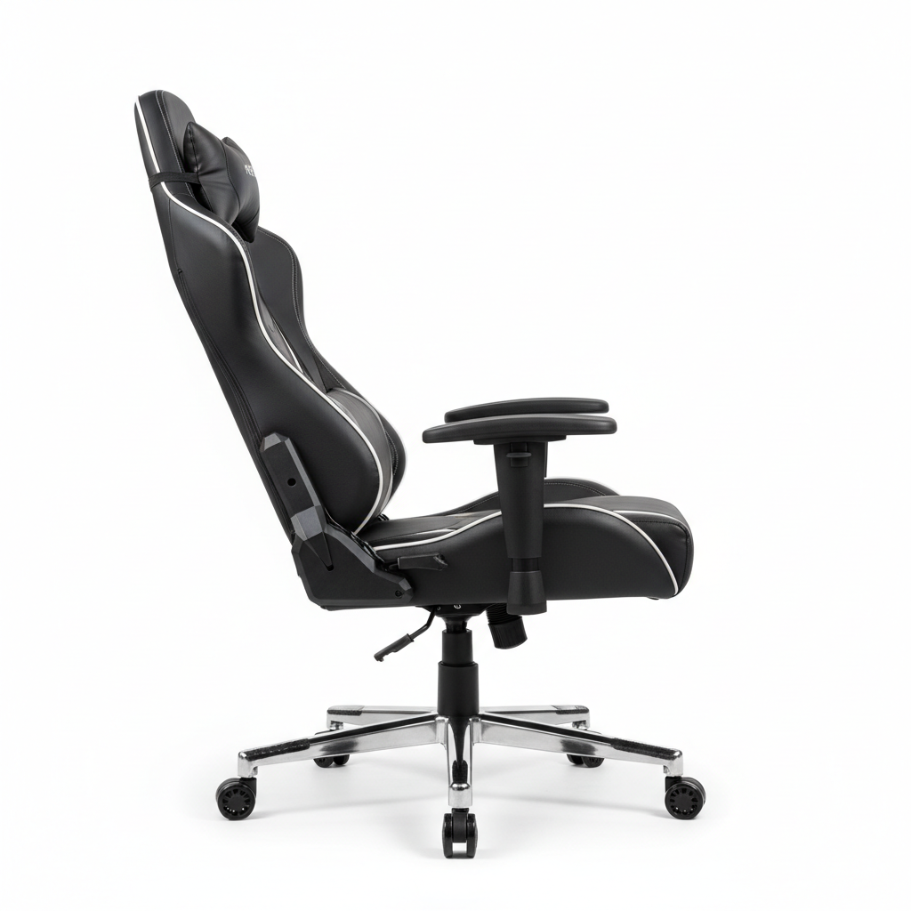 Gaming Chair side view with recline mechanism