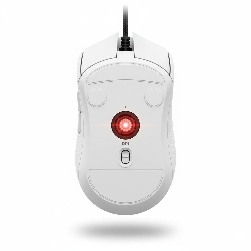 Gaming Mouse bottom view showing sensor